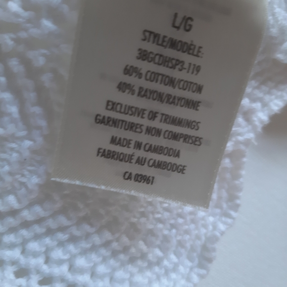 Women's Cropped Cardigan Large White - Picture 4 of 6